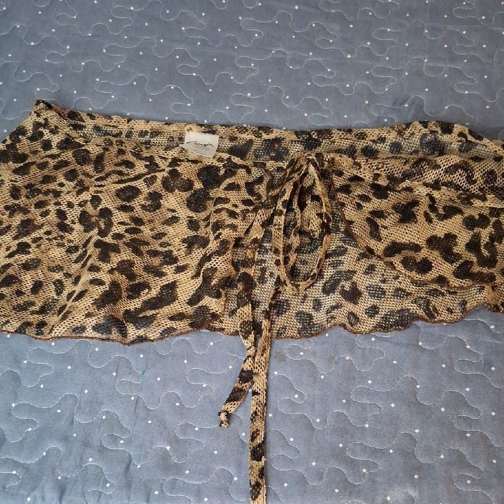 Capezio Leopard Print Mesh Swim Cover up size PS